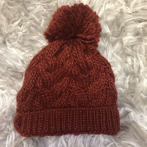 burnt orange chunky knit beanie